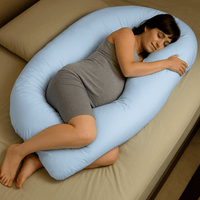 9ft Full Body Maternity Pillow with Case – Light Blue Maternity Pillows