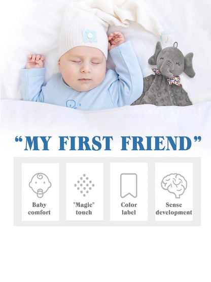 Kidlova Elephant Baby Comforter Blanket – Soft Sensory Soother for Newborns & Toddlers