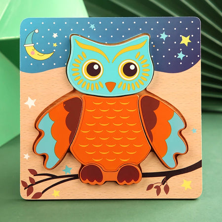 Montessori Wooden 3D Animal & Vehicle Puzzle – Early Learning Toy for Toddlers