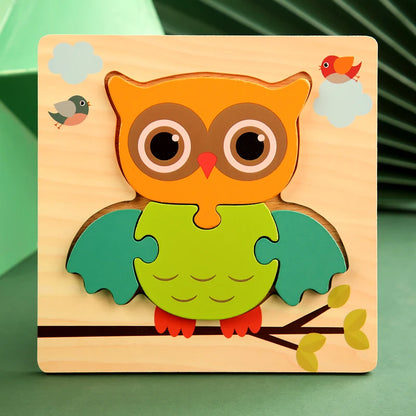 Montessori Wooden 3D Animal & Vehicle Puzzle – Early Learning Toy for Toddlers