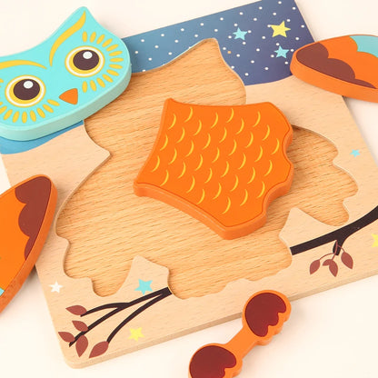 Montessori Wooden 3D Animal & Vehicle Puzzle – Early Learning Toy for Toddlers