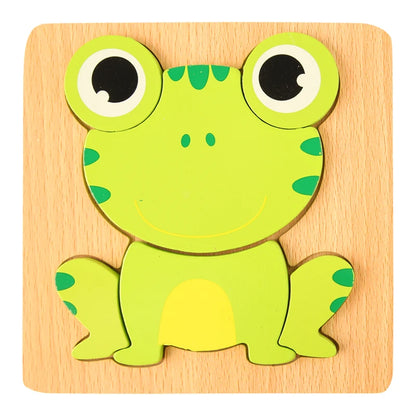 Montessori Wooden 3D Animal & Vehicle Puzzle – Early Learning Toy for Toddlers