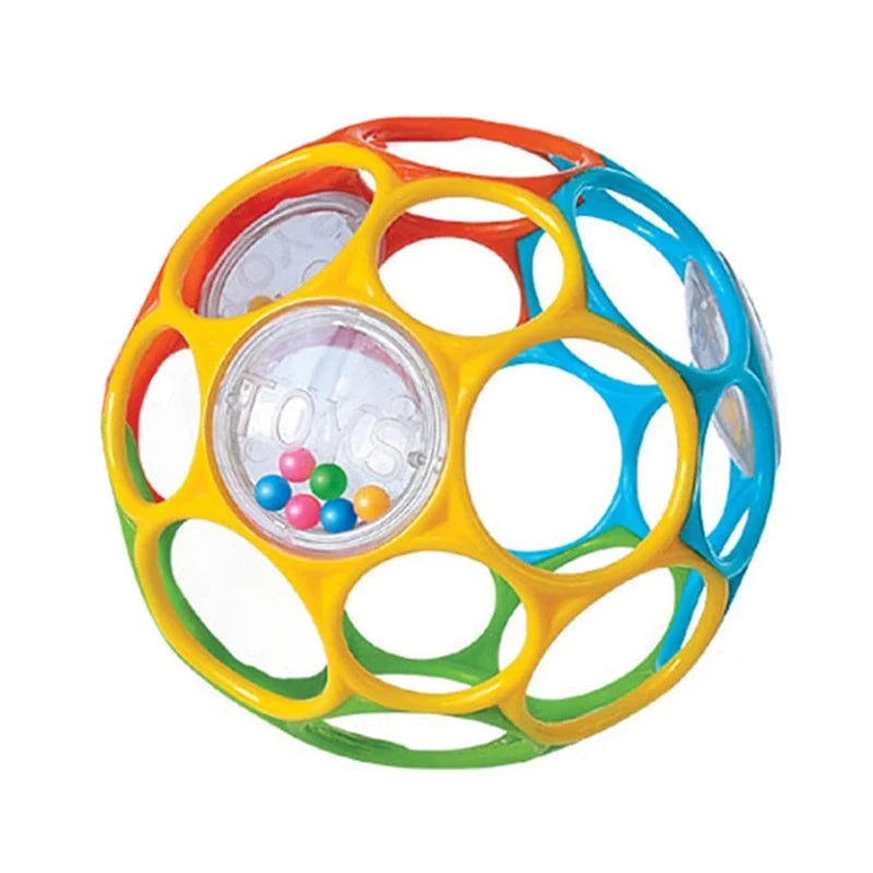 Soft Montessori Baby Grasping Rattle Ball with Bell – Sensory Learning Toy for Infants
