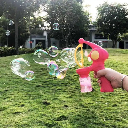 Electric Bubble Machine Gun – Automatic Soap Blower Toy for Kids Outdoor Party Fun