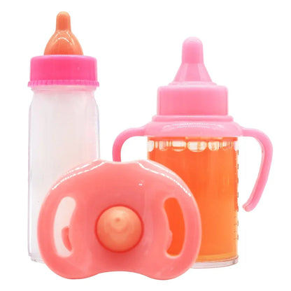 Baby Doll Feeding Bottle & Pacifier Set – Milk & Juice Accessories for Doll Play