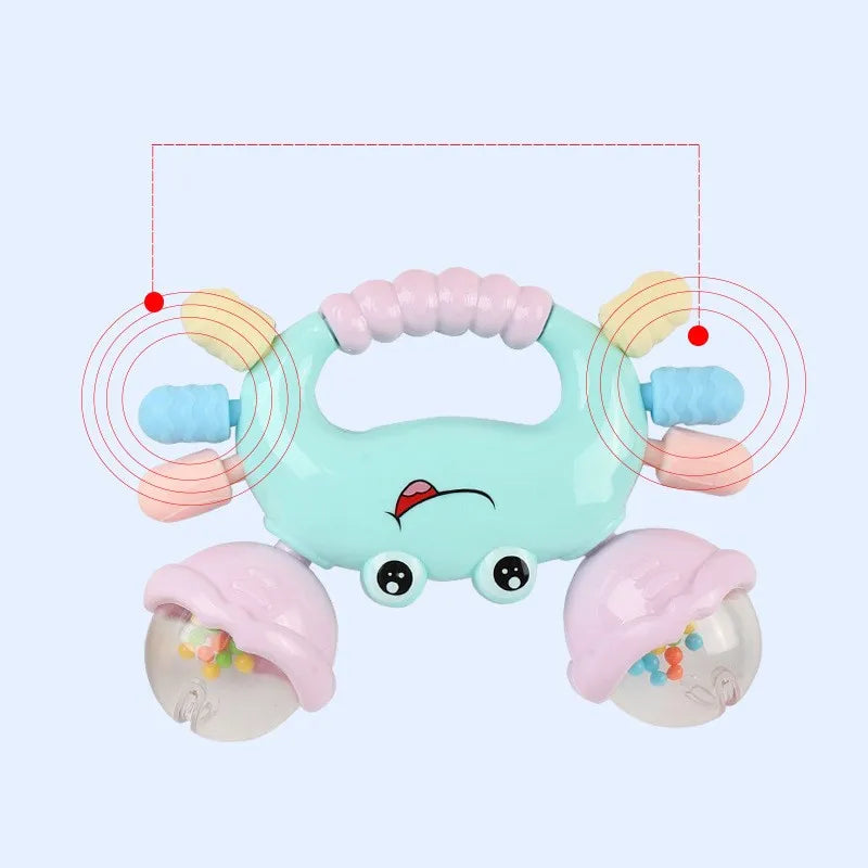 Montessori Crab Rattle Toy for Babies Sensory Teether & Early Development Play (0–36 Months)