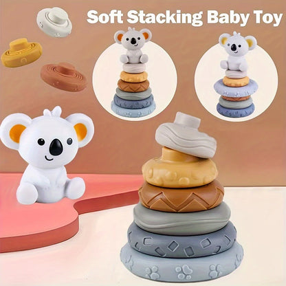 Montessori Koala Stacking Tower – Sensory Learning Toy for Babies & Toddlers