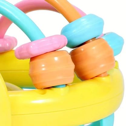 10cm Montessori Baby Rattle Ball – Sensory Play Toy for 0-12 Months, Soft Bendy Teether with Bell
