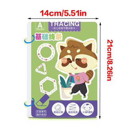 Montessori Tracing Workbook for Toddlers – Reusable Writing & Drawing Practice Book