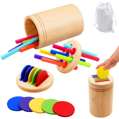 Wooden Montessori Colour Sorting & Balance Toy for Kids – Fine Motor Skills & Early Maths Learning
