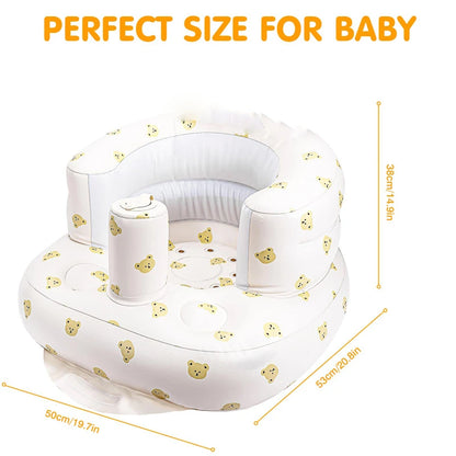 Inflatable Baby Seat with Built-in Air Pump – Soft Sofa Chair for Babies 3–36 Months, Learning to Sit, Feeding & Play