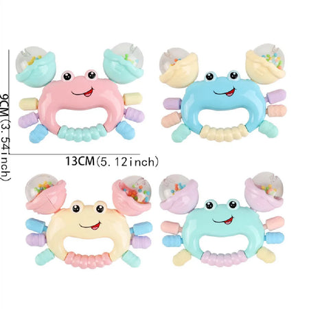 Montessori Crab Rattle Toy for Babies Sensory Teether & Early Development Play (0–36 Months)