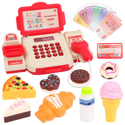 Montessori Supermarket Cash Register Toy with Lights & Sounds – Interactive Pretend Play for Kids