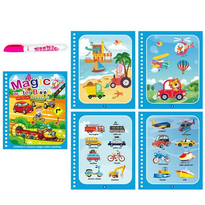 Reusable Water Drawing Book with Magic Pen – Montessori Educational Toy for Toddlers