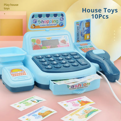 Montessori Supermarket Cash Register Toy with Lights & Sounds – Interactive Pretend Play for Kids