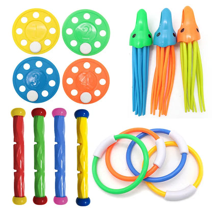 Swimming & Diving Pool Toys Set – Fun Fish, Dolphin & Water Diamonds for Kids