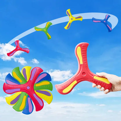 Soft Three-Leaf Boomerang – Safe Outdoor Flying Disc Toy for Kids and Families