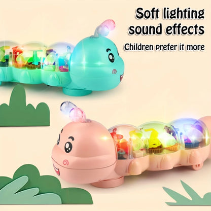 Cute Caterpillar Baby Crawling Toy with Lights, Music & Learning Design – Montessori Sensory Play