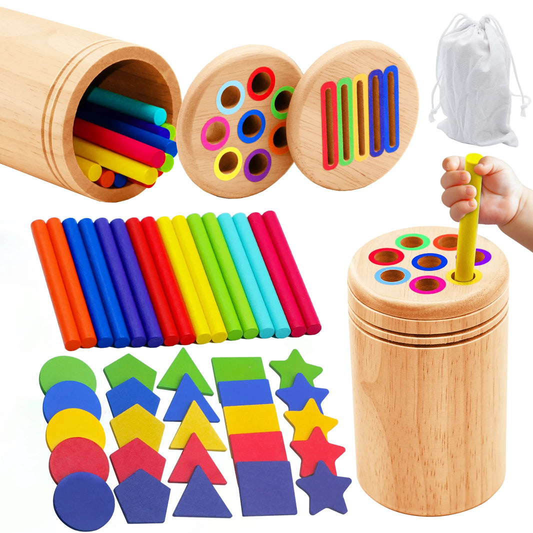 Wooden Montessori Colour Sorting & Balance Toy for Kids – Fine Motor Skills & Early Maths Learning