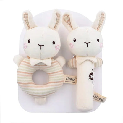 Organic Cotton Baby Hand Rattle – Montessori Sensory Toy for Infants