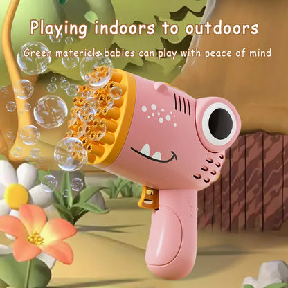 Montessori-Inspired 40-Hole Dinosaur Bubble Maker for Outdoor Fun