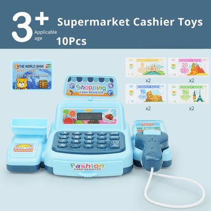 Montessori Supermarket Cash Register Toy with Lights & Sounds – Interactive Pretend Play for Kids