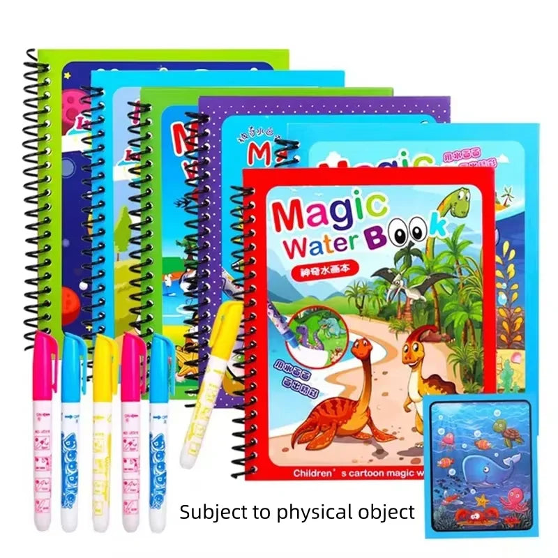Reusable Water Drawing Book with Magic Pen – Montessori Educational Toy for Toddlers