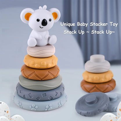 Montessori Koala Stacking Tower – Sensory Learning Toy for Babies & Toddlers