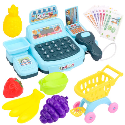 Montessori Supermarket Cash Register Toy with Lights & Sounds – Interactive Pretend Play for Kids