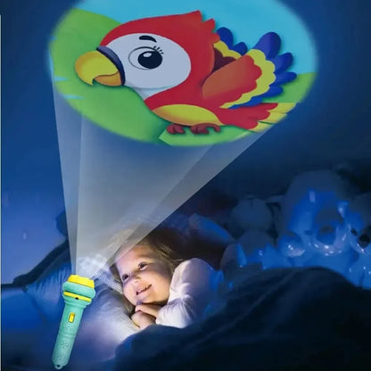 Cartoon Projection Flashlight with 80 Patterns – Creative Bedtime Story Projector for Kids