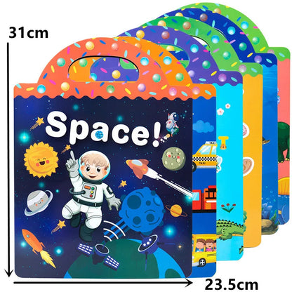 Reusable Montessori Sticker Book for Toddlers Educational DIY Puzzle Toy for Age 2-4