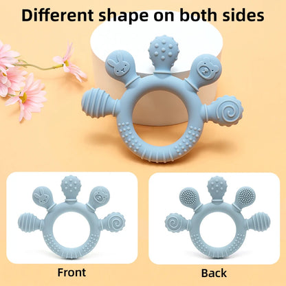 Silicone Baby Teething Ring – Multicolour Sensory Chew Toy for Gum Relief (0–12 Months)