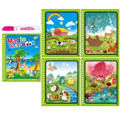 Reusable Water Drawing Book with Magic Pen – Montessori Educational Toy for Toddlers
