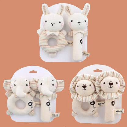 Organic Cotton Baby Hand Rattle – Montessori Sensory Toy for Infants