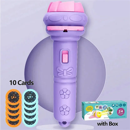 Cartoon Projection Flashlight with 80 Patterns – Creative Bedtime Story Projector for Kids