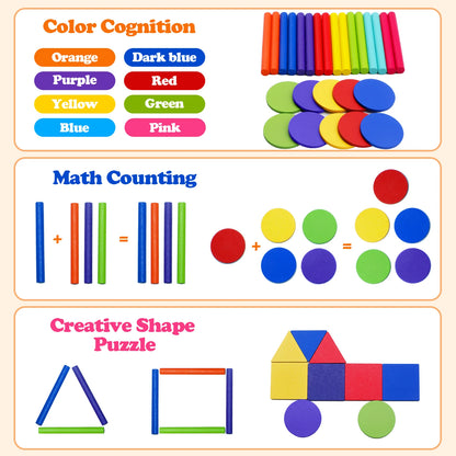 Wooden Montessori Colour Sorting & Balance Toy for Kids – Fine Motor Skills & Early Maths Learning