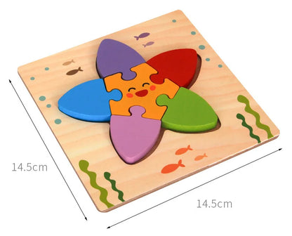 Montessori Wooden 3D Animal & Vehicle Puzzle – Early Learning Toy for Toddlers