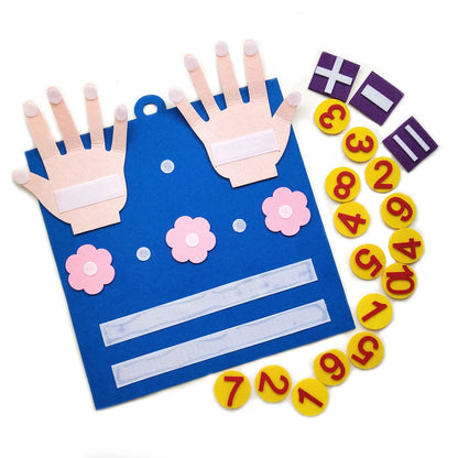 Montessori Felt Finger Numbers Learning Toy for Toddlers – Early Math & Counting Game by Kidlova