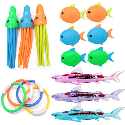 Swimming & Diving Pool Toys Set – Fun Fish, Dolphin & Water Diamonds for Kids