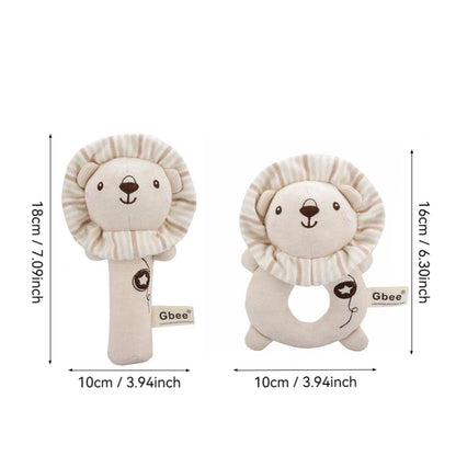 Organic Cotton Baby Hand Rattle – Montessori Sensory Toy for Infants