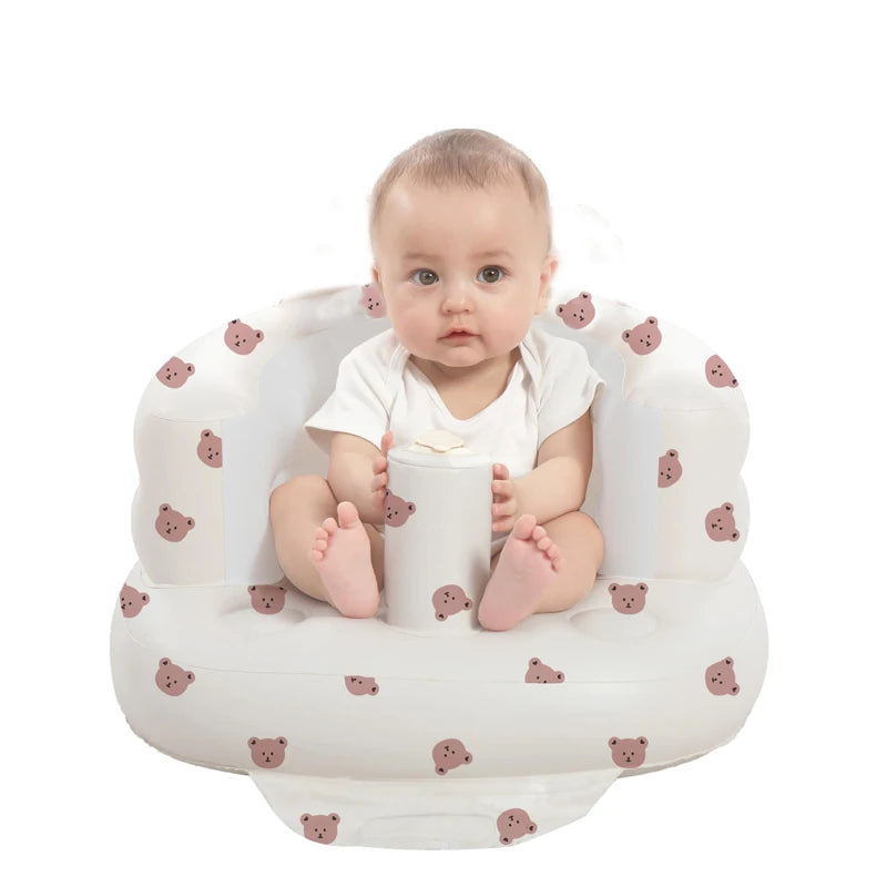 Inflatable Baby Seat with Built-in Air Pump – Soft Sofa Chair for Babies 3–36 Months, Learning to Sit, Feeding & Play