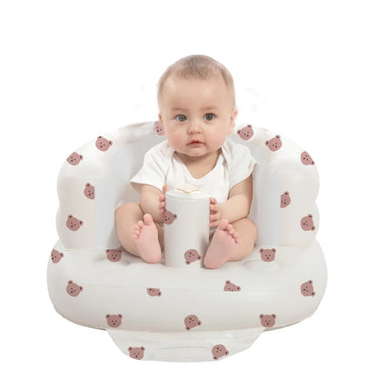 Inflatable Baby Seat with Built-in Air Pump – Soft Sofa Chair for Babies 3–36 Months, Learning to Sit, Feeding & Play