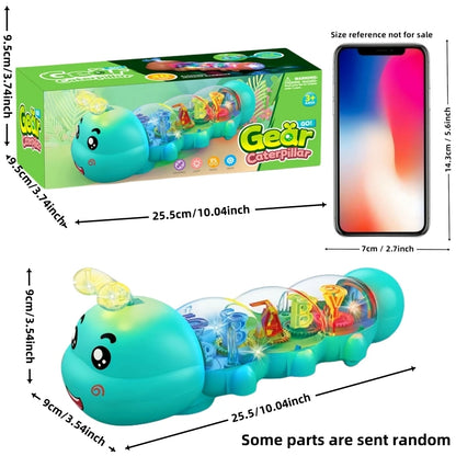 Cute Caterpillar Baby Crawling Toy with Lights, Music & Learning Design – Montessori Sensory Play