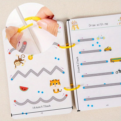 Montessori Tracing Workbook for Toddlers – Reusable Writing & Drawing Practice Book