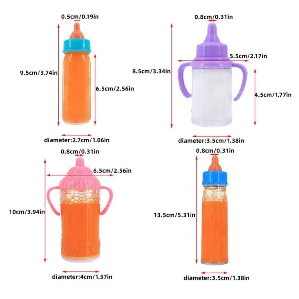 Baby Doll Feeding Bottle & Pacifier Set – Milk & Juice Accessories for Doll Play