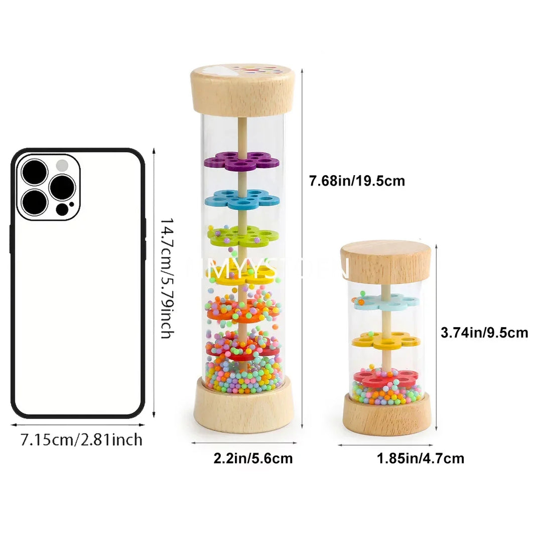 Montessori Wooden Rainmaker Sensory Toy for Babies and Toddlers – Kidlova Music Shaker for Early Learning and Fun