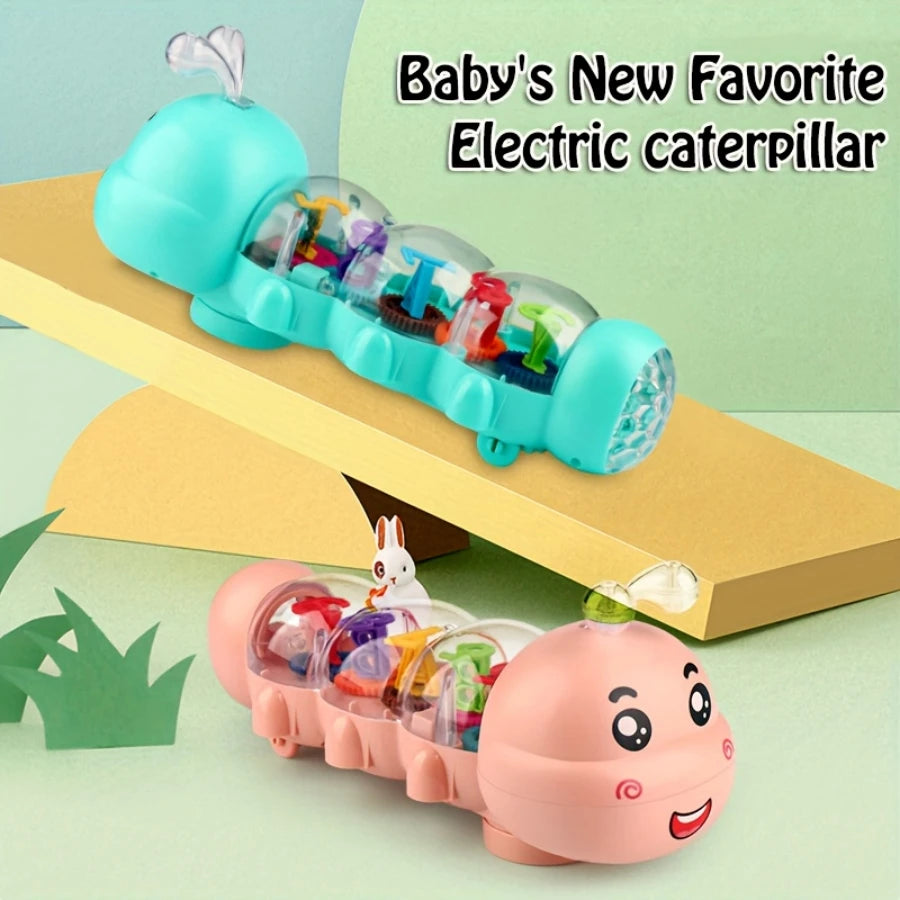 Cute Caterpillar Baby Crawling Toy with Lights, Music & Learning Design – Montessori Sensory Play