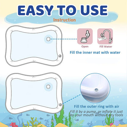 Inflatable Baby Water Play Mat – Sensory Tummy Time Activity Toy for Infants & Toddlers