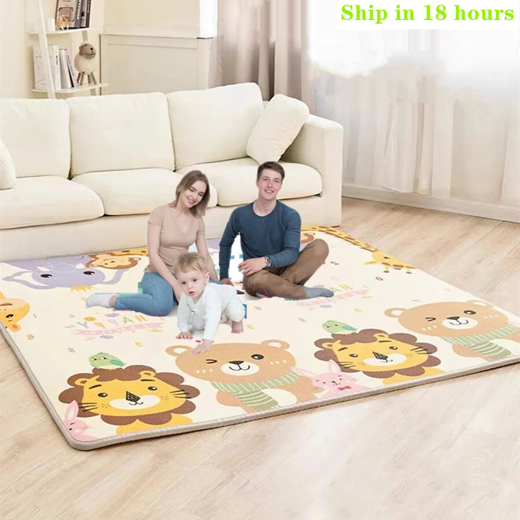 Large Foldable Baby Play Mat for Safe Montessori Sensory Learning & Crawling