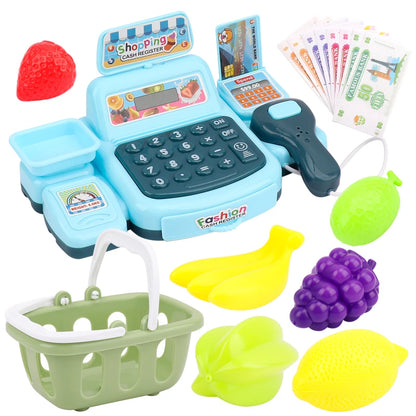 Montessori Supermarket Cash Register Toy with Lights & Sounds – Interactive Pretend Play for Kids